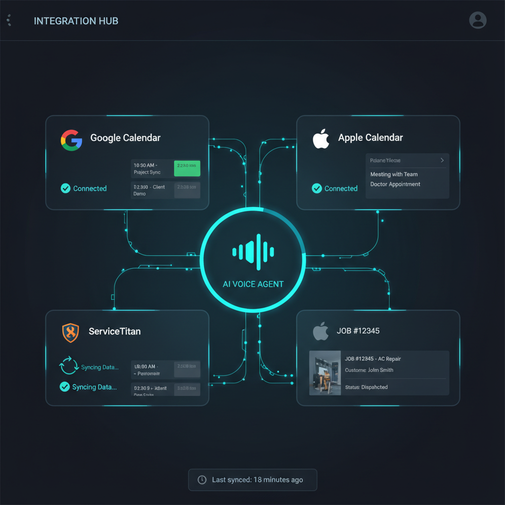 Integration connections with calendar and field service software